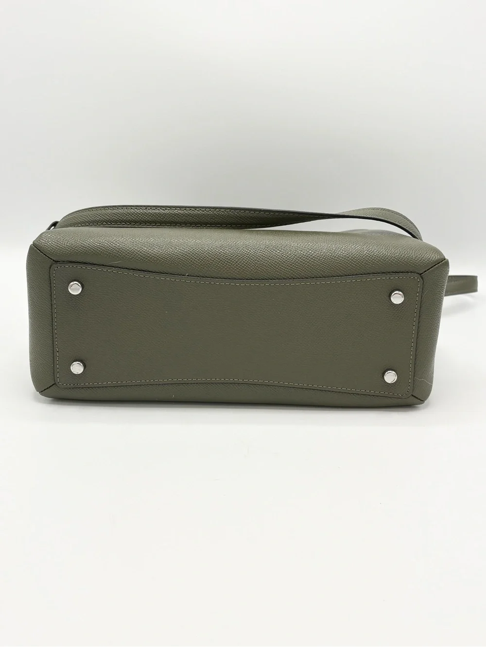 Coach Olive Green Pebbled Leather Satchel with Brown Signature Canvas Wallet Set